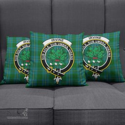 ScotsTee Shop Scottish Irvine of Bonshaw Clan Crest Tartan Pillow/ Pillow Cover Tartan Accessories for Home