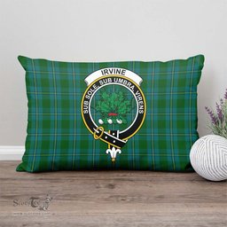 ScotsTee Shop Scottish Irvine of Bonshaw Clan Crest Tartan Pillow/ Pillow Cover Tartan Accessories for Home