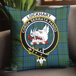 ScotsTee Shop Scottish Lockhart Clan Crest Tartan Pillow/ Pillow Cover Tartan Accessories for Home
