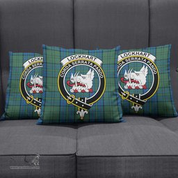 ScotsTee Shop Scottish Lockhart Clan Crest Tartan Pillow/ Pillow Cover Tartan Accessories for Home
