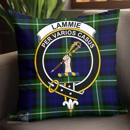 ScotsTee Shop Scottish Lammie Clan Crest Tartan Pillow/ Pillow Cover Tartan Accessories for Home