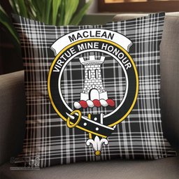 ScotsTee Shop Scottish MacLean Black and White Clan Crest Tartan Pillow/ Pillow Cover Tartan Accessories for Home