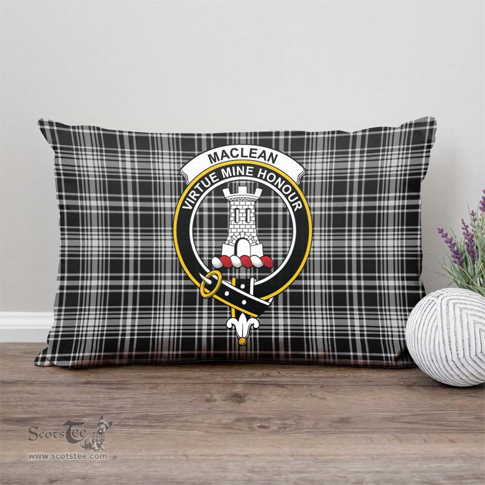 ScotsTee Shop Scottish MacLean Black and White Clan Crest Tartan Pillow/ Pillow Cover Tartan Accessories for Home