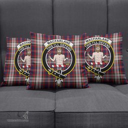 ScotsTee Shop Scottish MacFarlane Dress Clan Crest Tartan Pillow/ Pillow Cover Tartan Accessories for Home