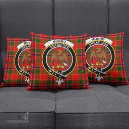 ScotsTee Shop Scottish Munro Modern Clan Crest Tartan Pillow/ Pillow Cover Tartan Accessories for Home