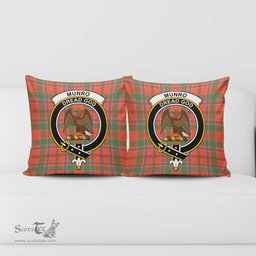 ScotsTee Shop Scottish Munro Ancient Clan Crest Tartan Pillow/ Pillow Cover Tartan Accessories for Home