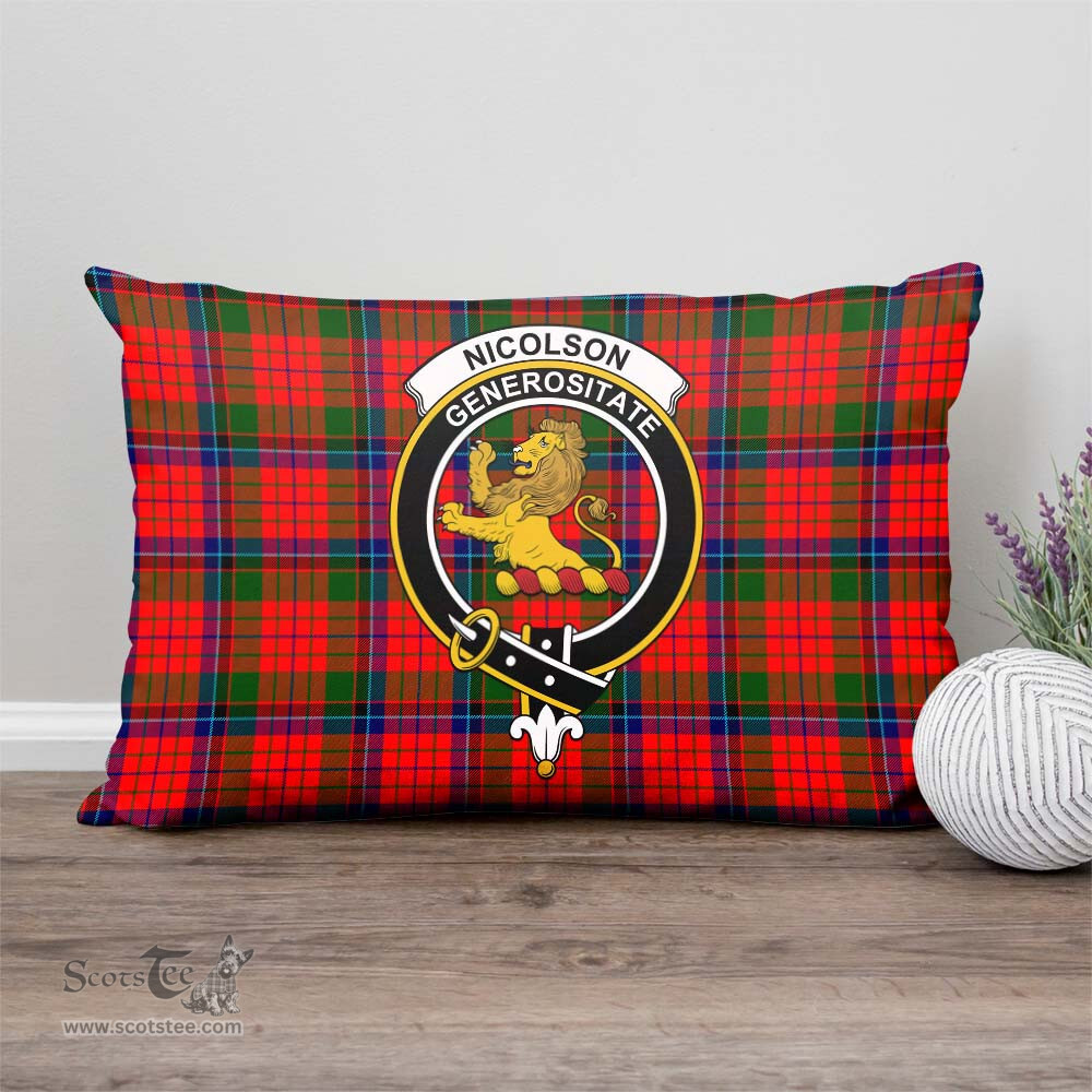 ScotsTee Shop Scottish Nicolson Modern Clan Crest Tartan Pillow/ Pillow Cover Tartan Accessories for Home