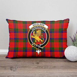 ScotsTee Shop Scottish Nicolson Modern Clan Crest Tartan Pillow/ Pillow Cover Tartan Accessories for Home