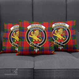 ScotsTee Shop Scottish Nicolson Modern Clan Crest Tartan Pillow/ Pillow Cover Tartan Accessories for Home