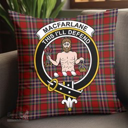 ScotsTee Shop Scottish MacFarlane Red Clan Crest Tartan Pillow/ Pillow Cover Tartan Accessories for Home