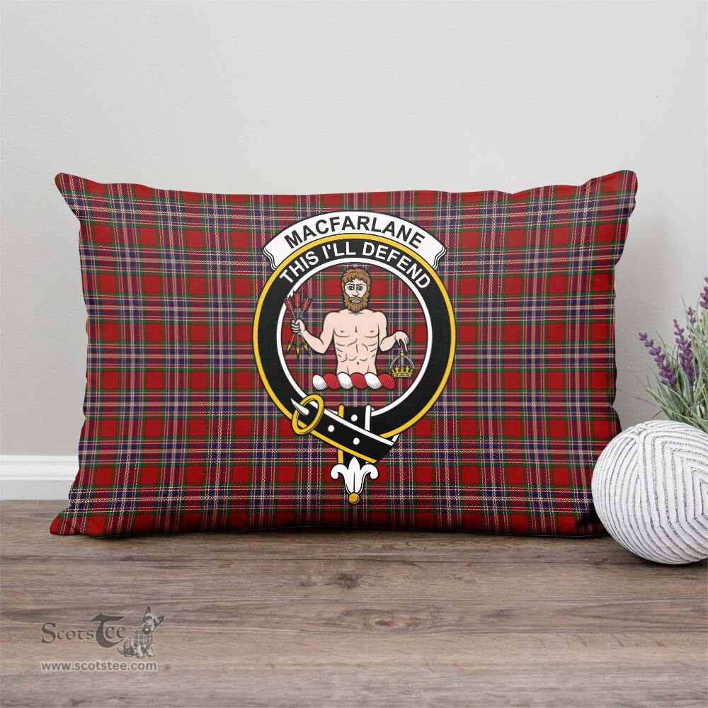 ScotsTee Shop Scottish MacFarlane Red Clan Crest Tartan Pillow/ Pillow Cover Tartan Accessories for Home