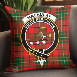 ScotsTee Shop Scottish MacAulay Modern Clan Crest Tartan Pillow/ Pillow Cover Tartan Accessories for Home
