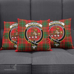 ScotsTee Shop Scottish MacAulay Modern Clan Crest Tartan Pillow/ Pillow Cover Tartan Accessories for Home
