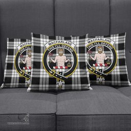ScotsTee Shop Scottish MacFarlane Black White Clan Crest Tartan Pillow/ Pillow Cover Tartan Accessories for Home