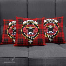 ScotsTee Shop Scottish MacLeod of Raasay Clan Crest Tartan Pillow/ Pillow Cover Tartan Accessories for Home