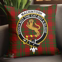 ScotsTee Shop Scottish MacKintosh Red Clan Crest Tartan Pillow/ Pillow Cover Tartan Accessories for Home