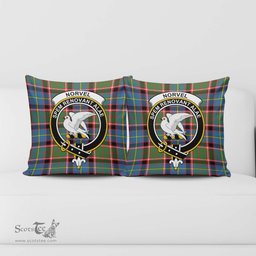 ScotsTee Shop Scottish Norvel Clan Crest Tartan Pillow/ Pillow Cover Tartan Accessories for Home