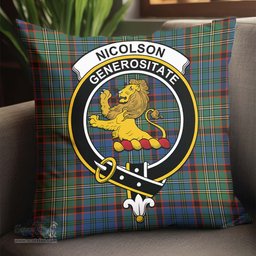 ScotsTee Shop Scottish Nicolson Hunting Ancient Clan Crest Tartan Pillow/ Pillow Cover Tartan Accessories for Home