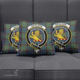 ScotsTee Shop Scottish Nicolson Hunting Ancient Clan Crest Tartan Pillow/ Pillow Cover Tartan Accessories for Home