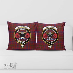 ScotsTee Shop Scottish MacLeod Red Clan Crest Tartan Pillow/ Pillow Cover Tartan Accessories for Home