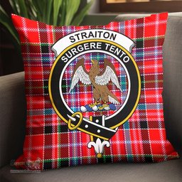 ScotsTee Shop Scottish Straiton Clan Crest Tartan Pillow/ Pillow Cover Tartan Accessories for Home
