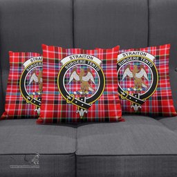 ScotsTee Shop Scottish Straiton Clan Crest Tartan Pillow/ Pillow Cover Tartan Accessories for Home