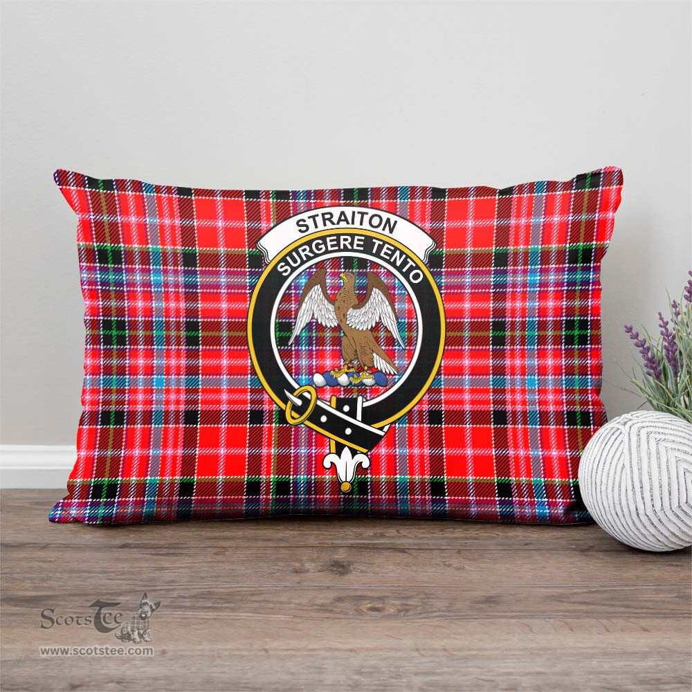 ScotsTee Shop Scottish Straiton Clan Crest Tartan Pillow/ Pillow Cover Tartan Accessories for Home