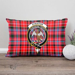 ScotsTee Shop Scottish Straiton Clan Crest Tartan Pillow/ Pillow Cover Tartan Accessories for Home