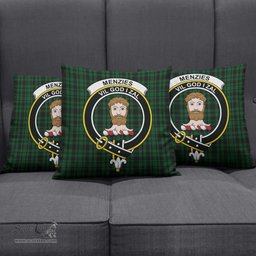 ScotsTee Shop Scottish Menzies Green Clan Crest Tartan Pillow/ Pillow Cover Tartan Accessories for Home