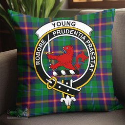 ScotsTee Shop Scottish Young Modern Clan Crest Tartan Pillow/ Pillow Cover Tartan Accessories for Home
