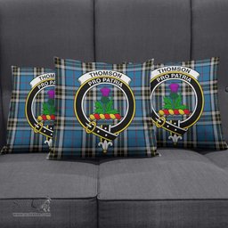 ScotsTee Shop Scottish Thomson Dress Blue Clan Crest Tartan Pillow/ Pillow Cover Tartan Accessories for Home