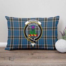 ScotsTee Shop Scottish Thomson Dress Blue Clan Crest Tartan Pillow/ Pillow Cover Tartan Accessories for Home