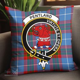 ScotsTee Shop Scottish Pentland Clan Crest Tartan Pillow/ Pillow Cover Tartan Accessories for Home