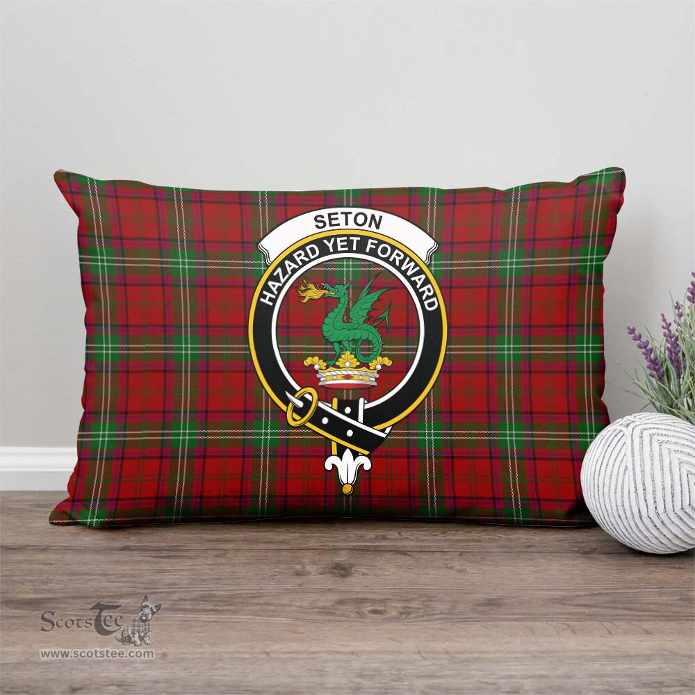 ScotsTee Shop Scottish Seton Clan Crest Tartan Pillow/ Pillow Cover Tartan Accessories for Home
