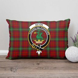 ScotsTee Shop Scottish Seton Clan Crest Tartan Pillow/ Pillow Cover Tartan Accessories for Home