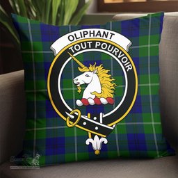 ScotsTee Shop Scottish Oliphant Modern Clan Crest Tartan Pillow/ Pillow Cover Tartan Accessories for Home