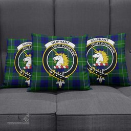 ScotsTee Shop Scottish Oliphant Modern Clan Crest Tartan Pillow/ Pillow Cover Tartan Accessories for Home