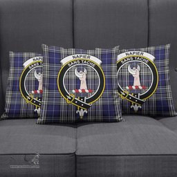 ScotsTee Shop Scottish Napier Clan Crest Tartan Pillow/ Pillow Cover Tartan Accessories for Home