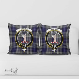 ScotsTee Shop Scottish Napier Clan Crest Tartan Pillow/ Pillow Cover Tartan Accessories for Home