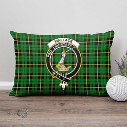 ScotsTee Shop Scottish Wallace Hunting Green Clan Crest Tartan Pillow/ Pillow Cover Tartan Accessories for Home
