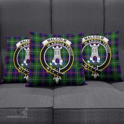 ScotsTee Shop Scottish Malcolm Clan Crest Tartan Pillow/ Pillow Cover Tartan Accessories for Home