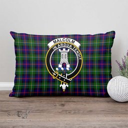 ScotsTee Shop Scottish Malcolm Clan Crest Tartan Pillow/ Pillow Cover Tartan Accessories for Home