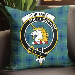 ScotsTee Shop Scottish Oliphant Ancient Clan Crest Tartan Pillow/ Pillow Cover Tartan Accessories for Home