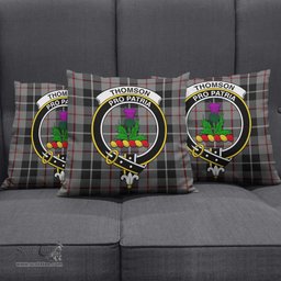 ScotsTee Shop Scottish Thompson Grey Clan Crest Tartan Pillow/ Pillow Cover Tartan Accessories for Home