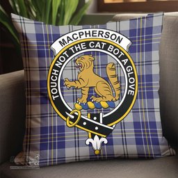 ScotsTee Shop Scottish MacPherson Dress Blue Clan Crest Tartan Pillow/ Pillow Cover Tartan Accessories for Home