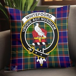 ScotsTee Shop Scottish Whitefoord Modern Clan Crest Tartan Pillow/ Pillow Cover Tartan Accessories for Home