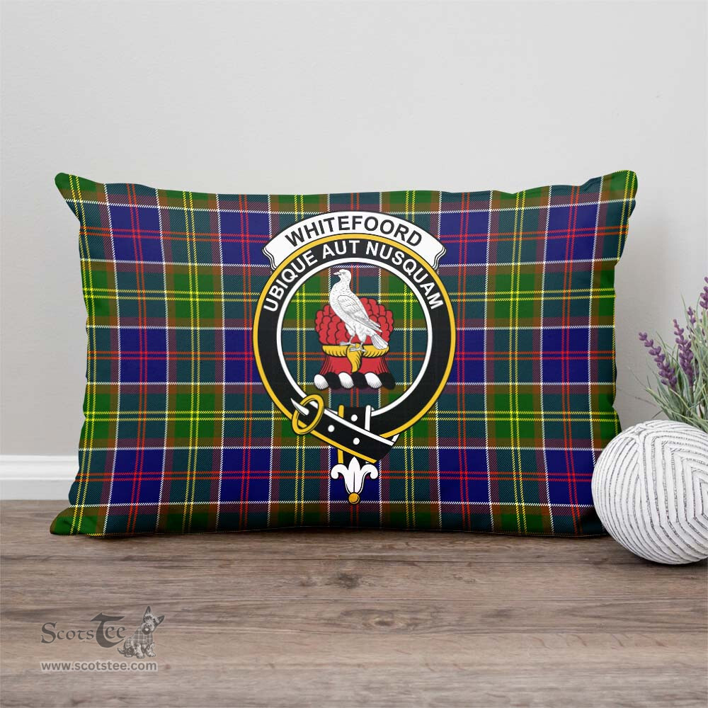 ScotsTee Shop Scottish Whitefoord Modern Clan Crest Tartan Pillow/ Pillow Cover Tartan Accessories for Home