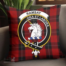 ScotsTee Shop Scottish Ramsay Clan Crest Tartan Pillow/ Pillow Cover Tartan Accessories for Home