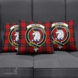 ScotsTee Shop Scottish Ramsay Clan Crest Tartan Pillow/ Pillow Cover Tartan Accessories for Home