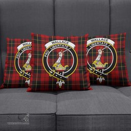 ScotsTee Shop Scottish Wallace Clan Crest Tartan Pillow/ Pillow Cover Tartan Accessories for Home